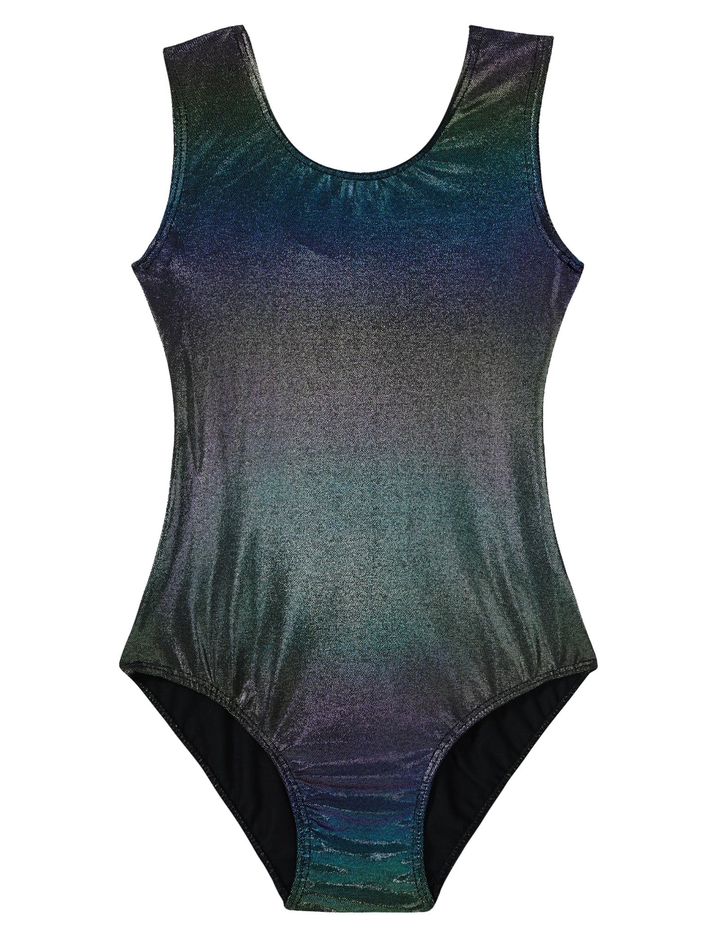 Domusgo Gymnastics Leotards for Girls 5-6 Years Old Rainbow Black Sparkly One Piece Tumbling Outfits