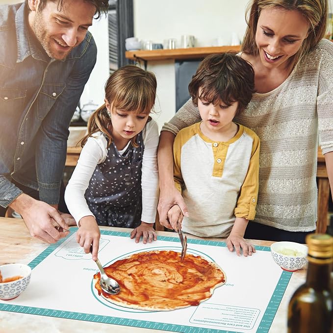 Non stick Silicone Pastry Mat, Dough Mat for Rolling, Silicone Baking Mat, Fondant/Pie Crust Mat Kitchen Counter Mat, Macarons Bread Baking Mat Baking Supplies Extra Large 28 x 20 Inch