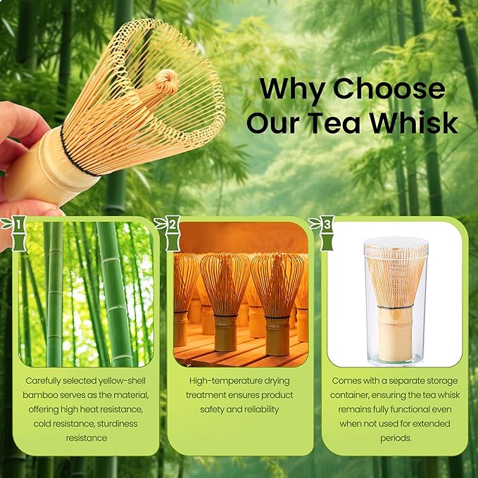 Matcha Whisk Set, Ceramic Matcha Set, Matcha Bowl, Matcha Whisk and Holder, Bamboo Scoop, Scoop Rest, Sifter and Tea Towel - 7 Pcs Matcha Kit for Lovers Family Birthday Gift (Blue)