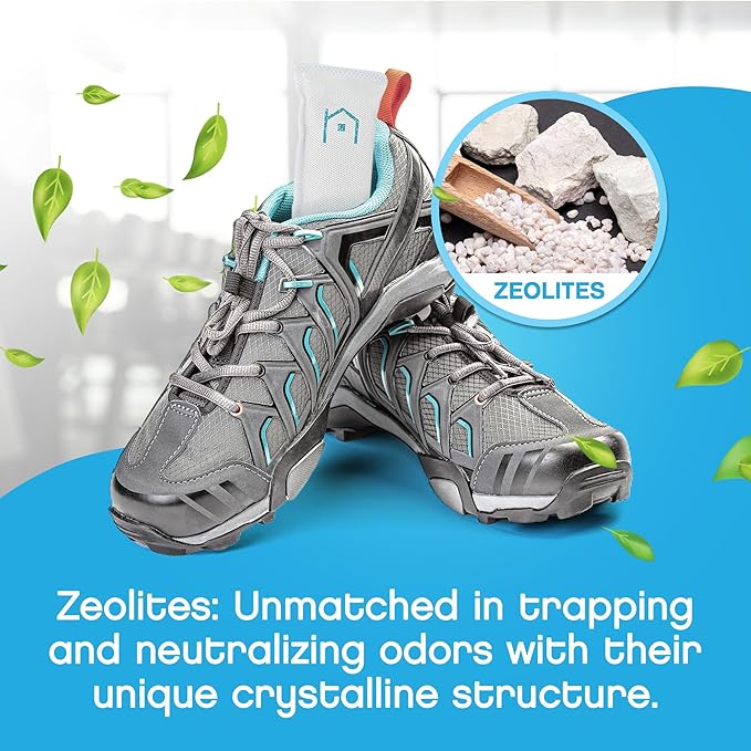 NonScents Shoe & Refrigerator Deodorizer Bundle - 2 Pack (4 Count) Shoe Odor Eliminator & 4 Refrigerator Deodorizer - Powerful, Reusable Odor Absorbers for Shoes, Fridge, Closets - Unscented Freshness