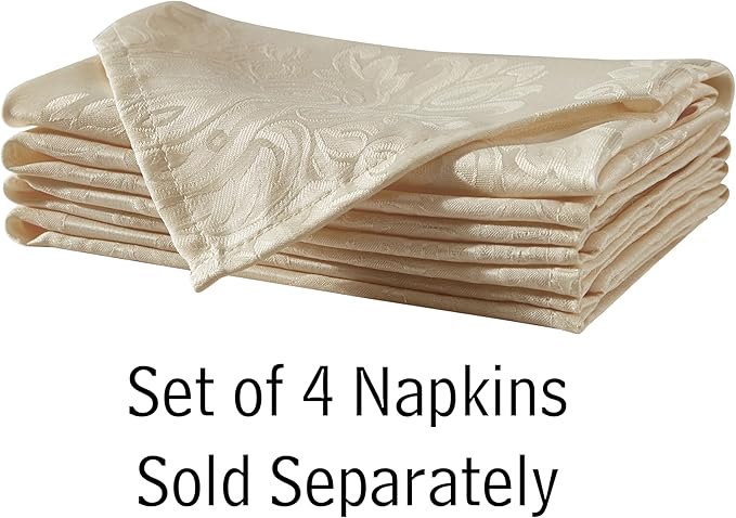Newbridge Barcelona Luxury Damask Fabric Tablecloth, 70” Extra Wide x 168” Rectangle, Golden Beige, 100% Polyester, No Iron, Soil Resistant Dining Room, Party and Banquet Table Cover
