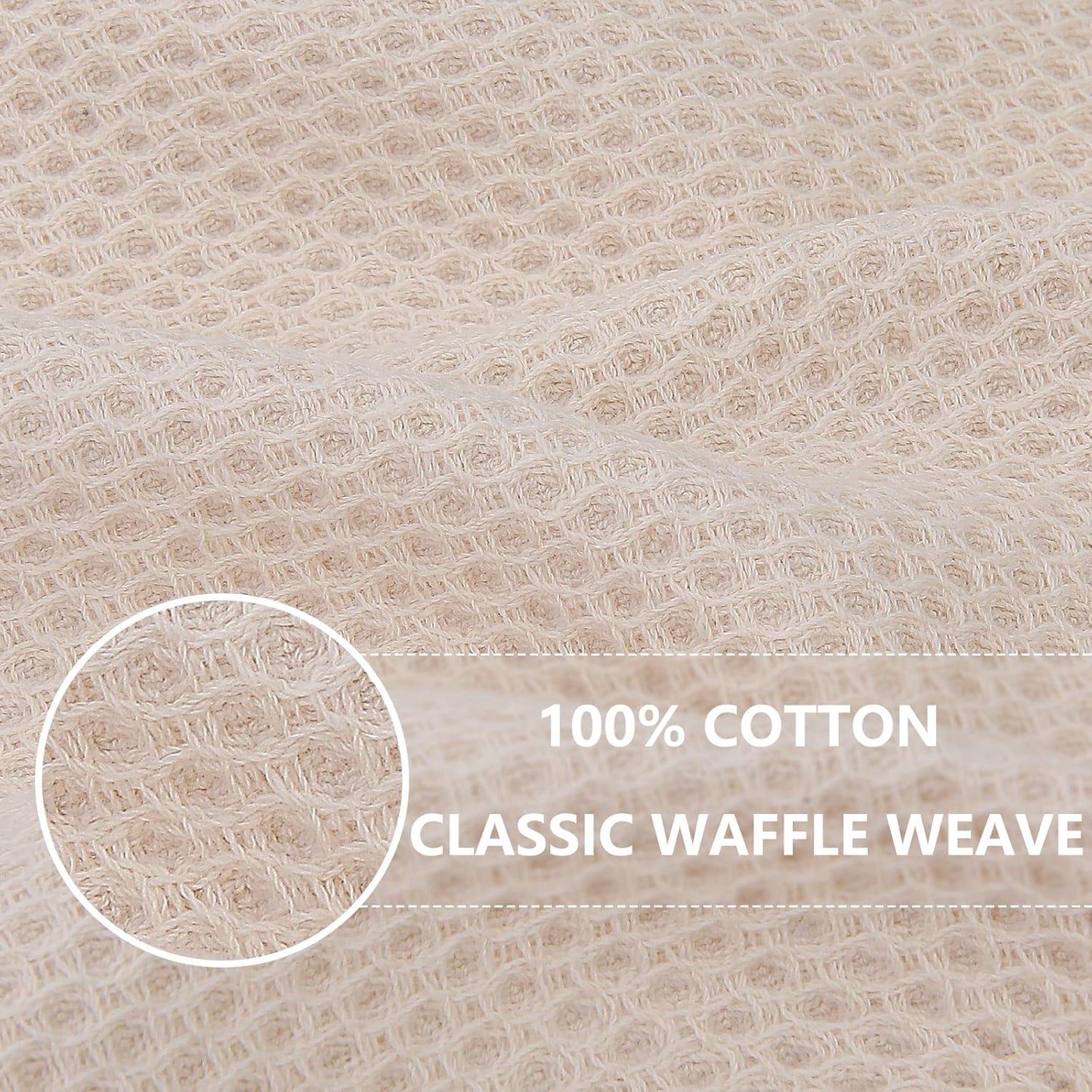 Homaxy 100% Cotton Waffle Weave Kitchen Dish Cloths, Ultra Soft Absorbent Quick Drying Dish Towels, 12 x 12 Inches, 12-Pack, Multicolor