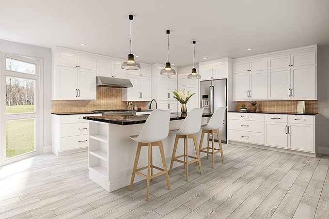 Quicklock RTA (Ready-to-Assemble) 42" Tall Wall Kitchen Cabinets - Shaker Style | 100% Hardwood | Made in America | Soft Close Hardware (Pure White, 24" D x 36" W x 24" H)