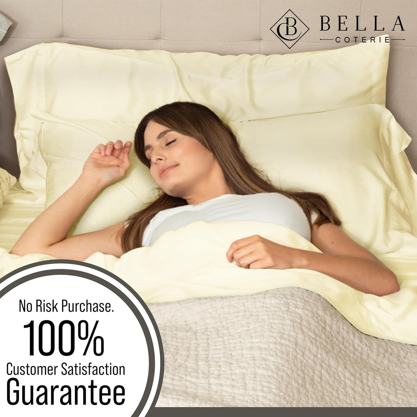 Bella Coterie Luxury Bamboo Viscose King Size Sheet Set | 100% Organically Grown | Ultra Soft | Cooling for Hot Sleepers | 18" Deep Pocket [Lemonade]