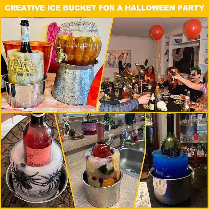 Ice Mold,Ice Bucket Mold, Ice Mold Wine Bottle Chiller,DIY Ice Bucket Mold for Wine Champagne and Cocktails,Ideal Gift for Special Parties Weddings Mother's Day Thanksgiving and Christmas
