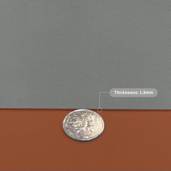 Leather Desk Mat,1.8mm Thick,12x66 Inch Desk Cover,Desk Protector Mat,Dresser Cover Top,Desktop Cover,Dresser Cover Top for Bedroom,Table Protector Mat(Brown+Gray,12×66)