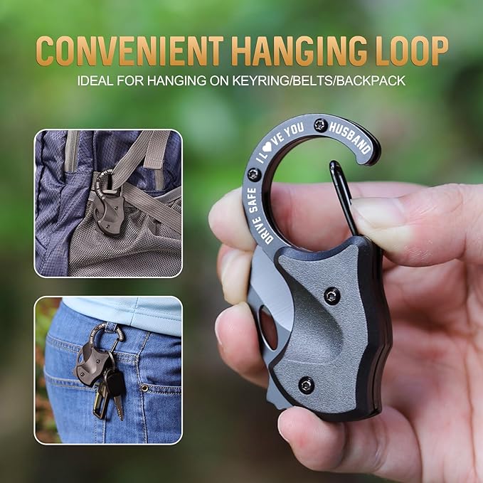 Gifts for Husband Christmas, EDC Box Cutter, Christmas Birthday Gifts Ideas for Husband, EDC Gadget Gift for Camping Hiking Fishing, Stocking Stuffers, Anniversary