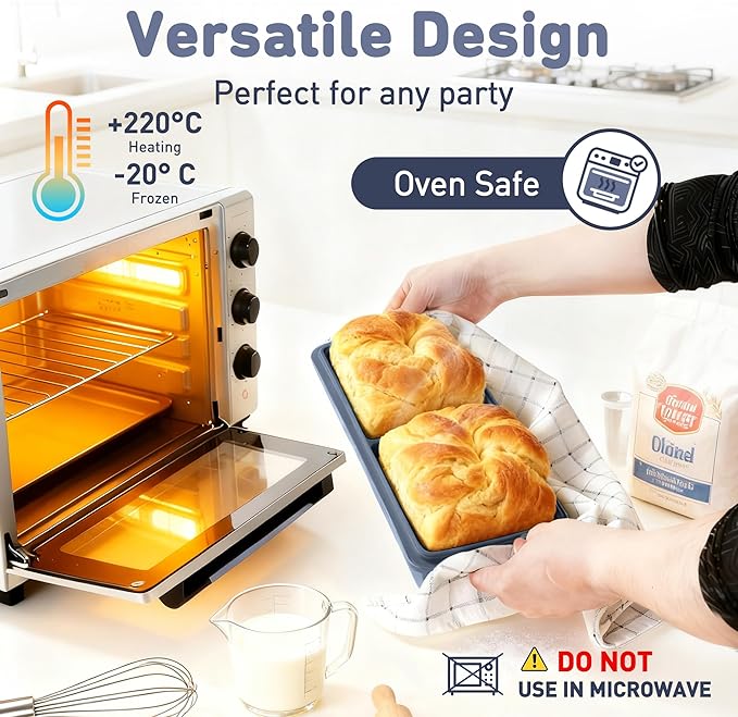 Silicone Freezer Tray with Lid Soup Freezer Container Molds with Steel Reinforced Rim Large Ice Cube Tray Makes 4 Perfect 2 Cup Portions Cubes Storage Food Housewarming Gift Kitchen Must Haves