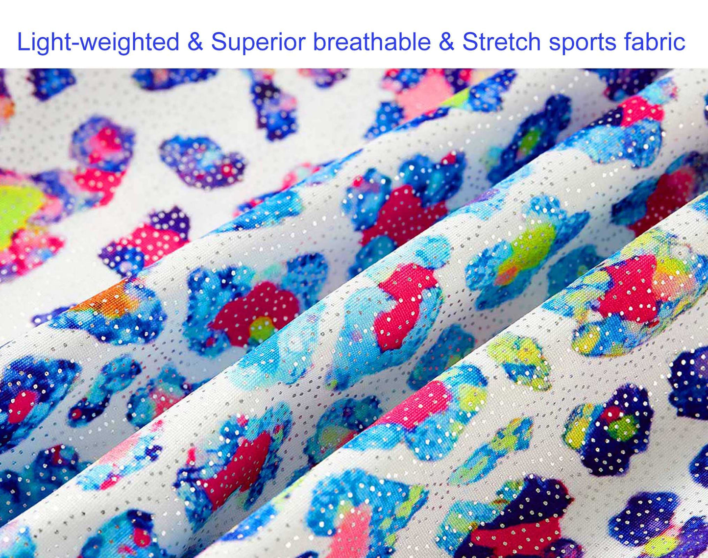 Domusgo Leotard for Girls Gymnastics Size 4t 5t Shiny One-Piece Sleeveless Rainbow Leopard Dance Biketard