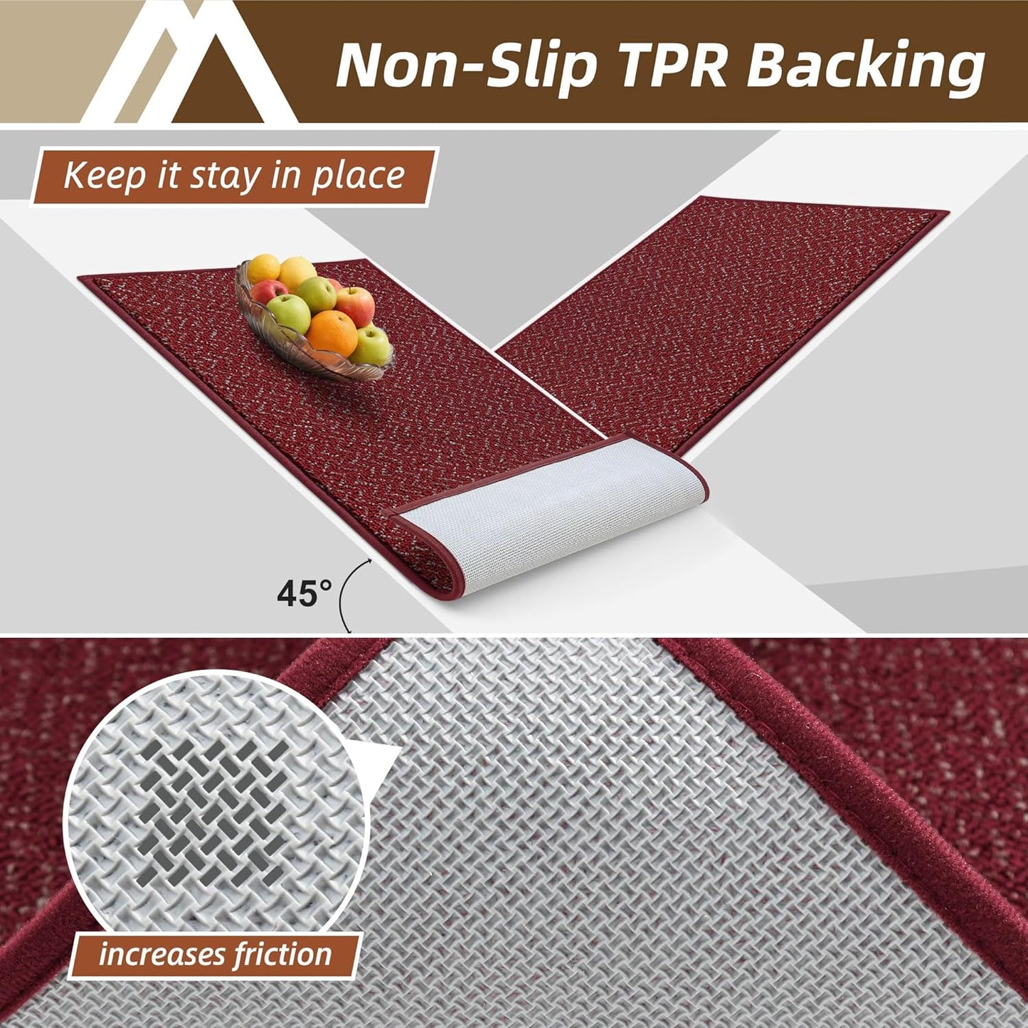 COSY HOMEER-Door-Mat 20" x 32" Non Slip Absorbent Entryway Rugs Dirt Trapper Doormats Washable Entrance Mats Low Pile Welcome Floor Mat for Front Back Door and Entry Mats,Red