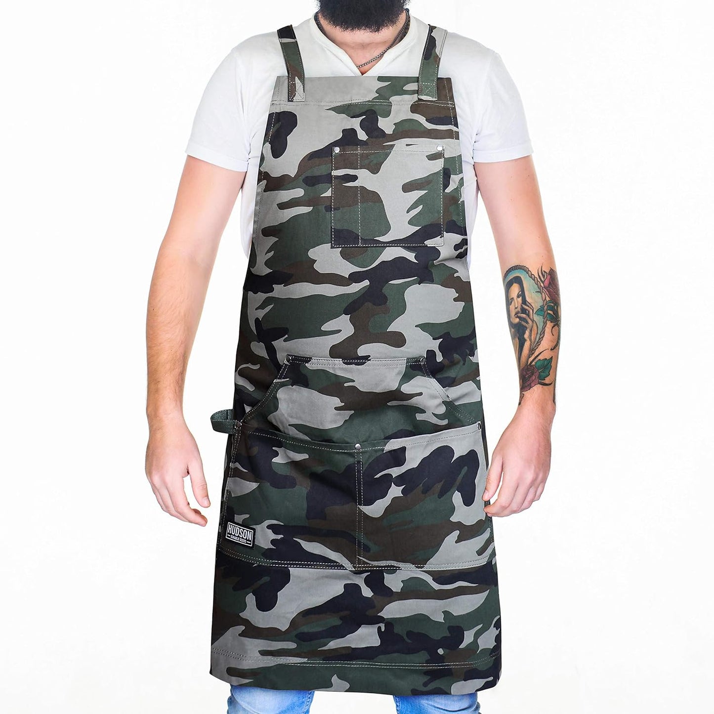 Hudson Durable Goods - Professional Grade Chef Apron for Kitchen, BBQ & Grill
