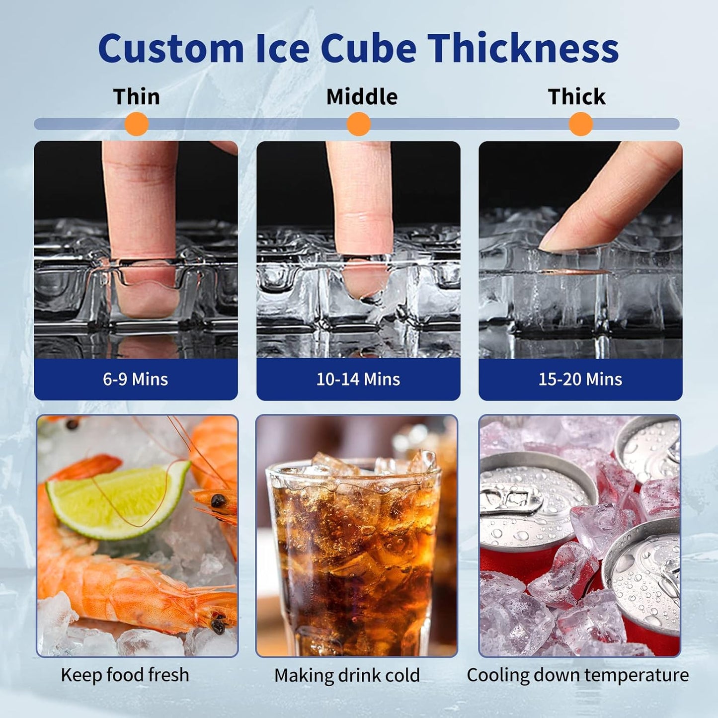 Commercial Ice Maker 130 LBS/24H, Upgraded 15" Wide Under Counter Ice Maker with 35LBS Ice Capacity, Commercial Ice Machine Self Clean Stainless Steel Built-in or Freestanding Large Ice Machine