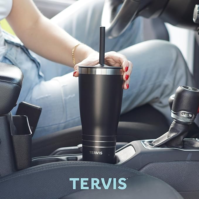 Tervis Traveler Harry Potter Deathly Hallows Triple Walled Insulated Tumbler Travel Cup Keeps Drinks Cold & Hot, 30oz - with Straw Lid, Stainless Steel