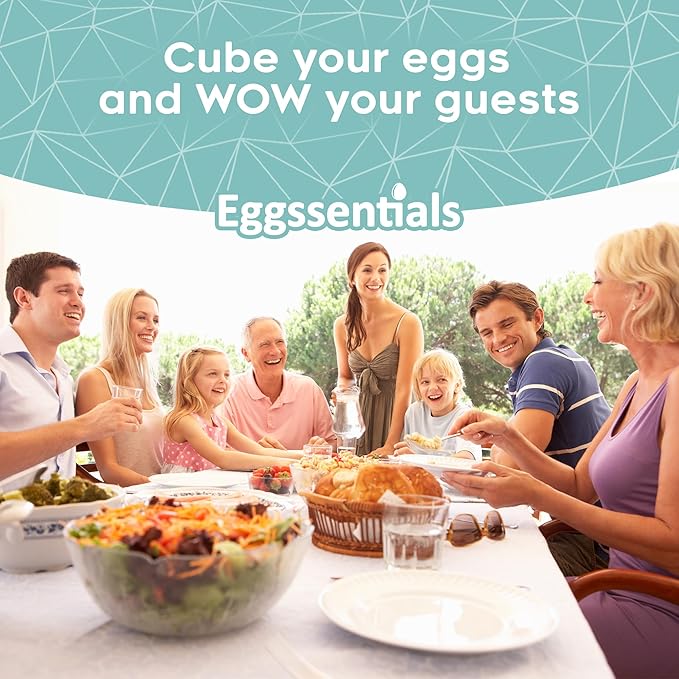 Eggssentials Square Egg Mold - Hard Boiled Egg Maker - Pack of 6 - Transparent Silicone