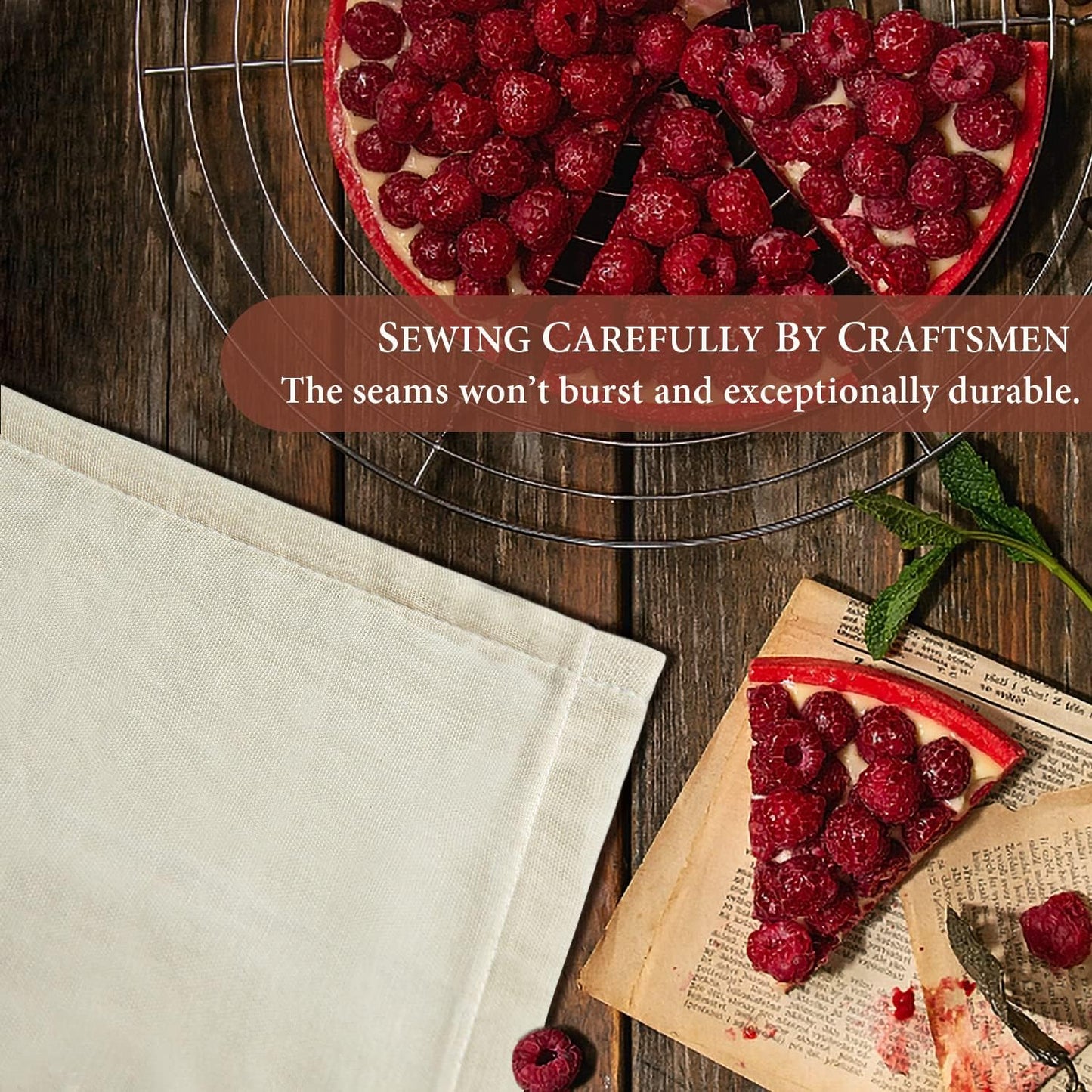 eFond Cheese Cloths | 2-Pack Double Layers, 20x20Inch Squares with Hemmed Edges | Grade 90 Reusable Cheesecloth for Straining | Unbleached Cotton Muslin Cloths | For Nut Milk, Butter, Baking & Cooking