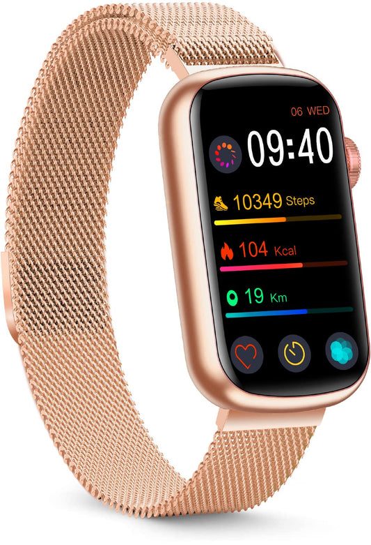 FITVII Slim Fitness Tracker with Blood Oxygen, Blood Pressure, 24/7 Heart Rate and Sleep Tracking, IP68 Waterproof Activity Trackers and Smart Watches with Step Tracker, Pedometer for Women