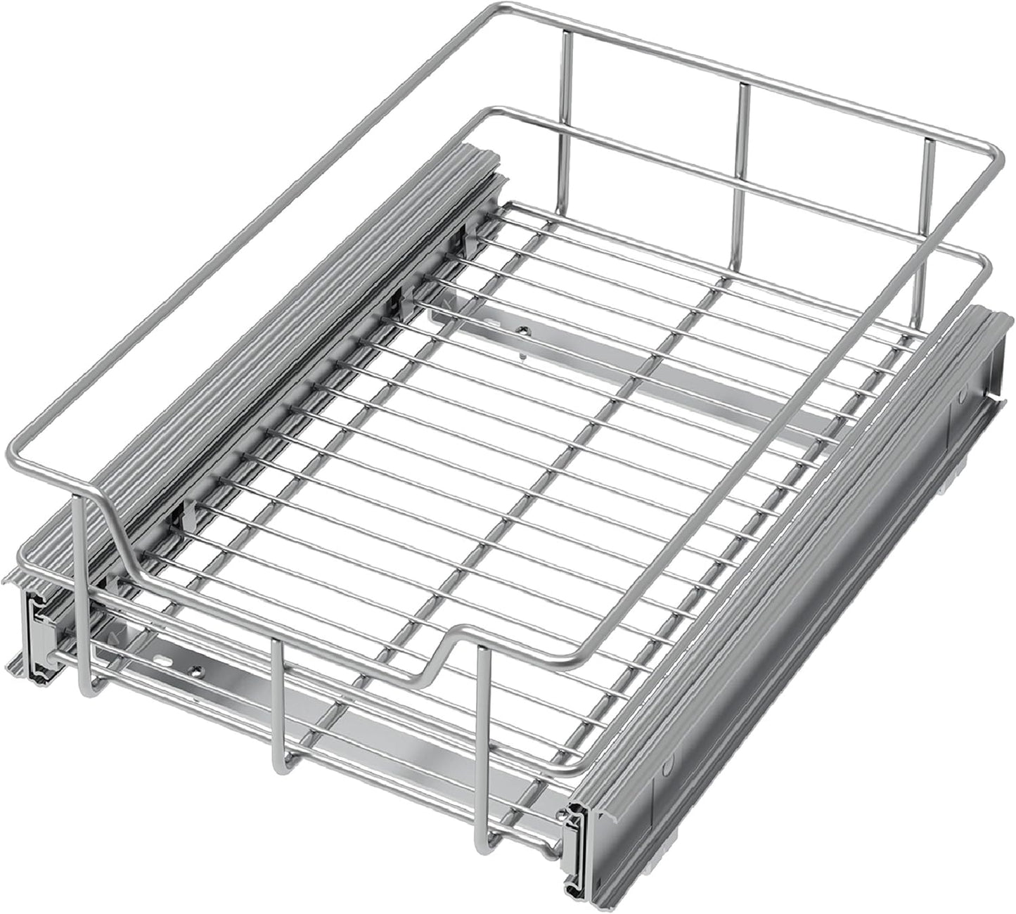 Pull Out Cabinet Organizer 11" W X 22" D, Slide Out Drawers For kitchen organizers and storage, Pull Out Drawers For Cabinets Capacity Heavy Duty Caddy, Cabinet Shelves Chrome-Plated, Bathroom Pantry