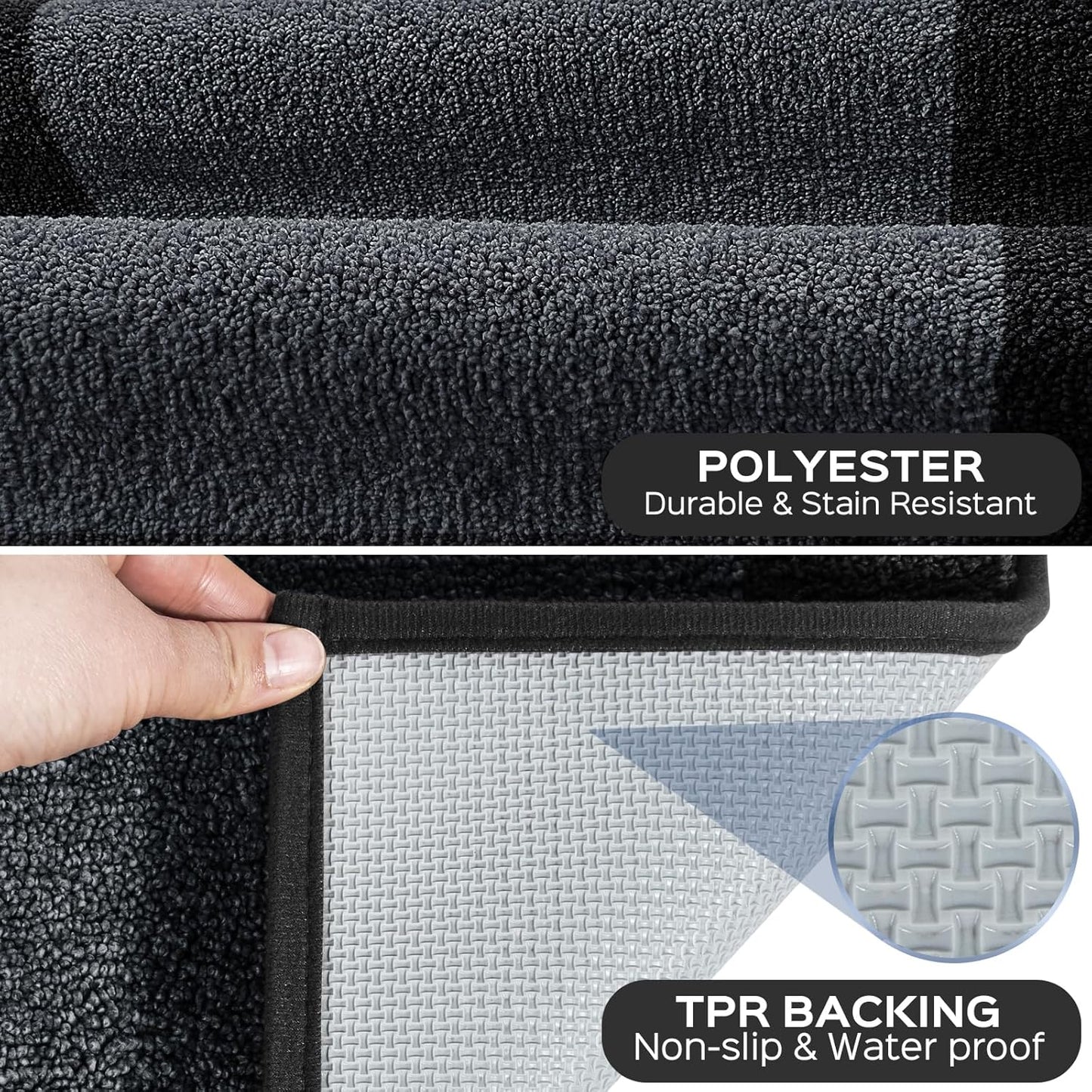 Machine Washable Kitchen Rug 24" x 70", Non Slip Kitchen Mat for Floor, Absorbent Entrance Runner Rug for Bedroom, Hallway, Bathroom, Door (Roll Packing)
