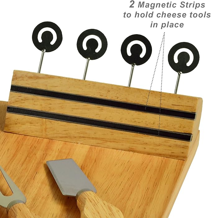 NCAA Illinois University Officially Licensed Fighting Illini Bamboo Cheese/Charcuterie Board with Ceramic Bowl, Knife Set & cheese Markers