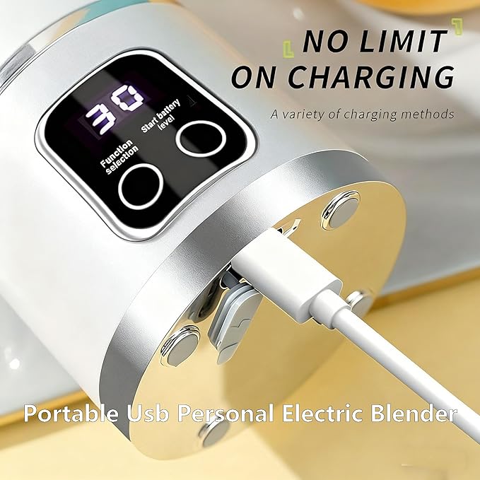 Digital Multimode Juicer Blender - Smart Led Display, Portable Usb Personal Electric Blender, Juicer Shakes And Smoothies Blender For Smoothies Liquid Diet, Shakes, Leak Proof Design (2PC-B)