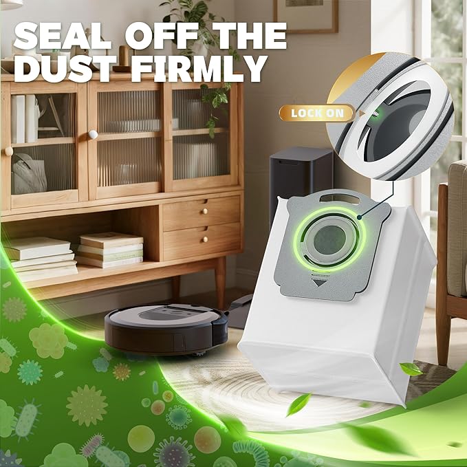 18 Pack Vacuum Bags Replacement Compatible with iRobot Roomba i7, i7+, i3, i3+, i1+, i4, i4+, i6, i6+, j7, j7+, i8, i8+,s9, s9+ Plus, i & s & j Series Clean Base Automatic Dirt Disposal Bags