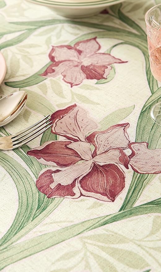 patdrea Designer French Green Small Tablecloth for Square Table,Elegant Violets Pattern Tablecloths,Table Cover Cloth Fall Decor for Kitchen Dining Christmas,Thanksgiving,55"x55"-Tara a
