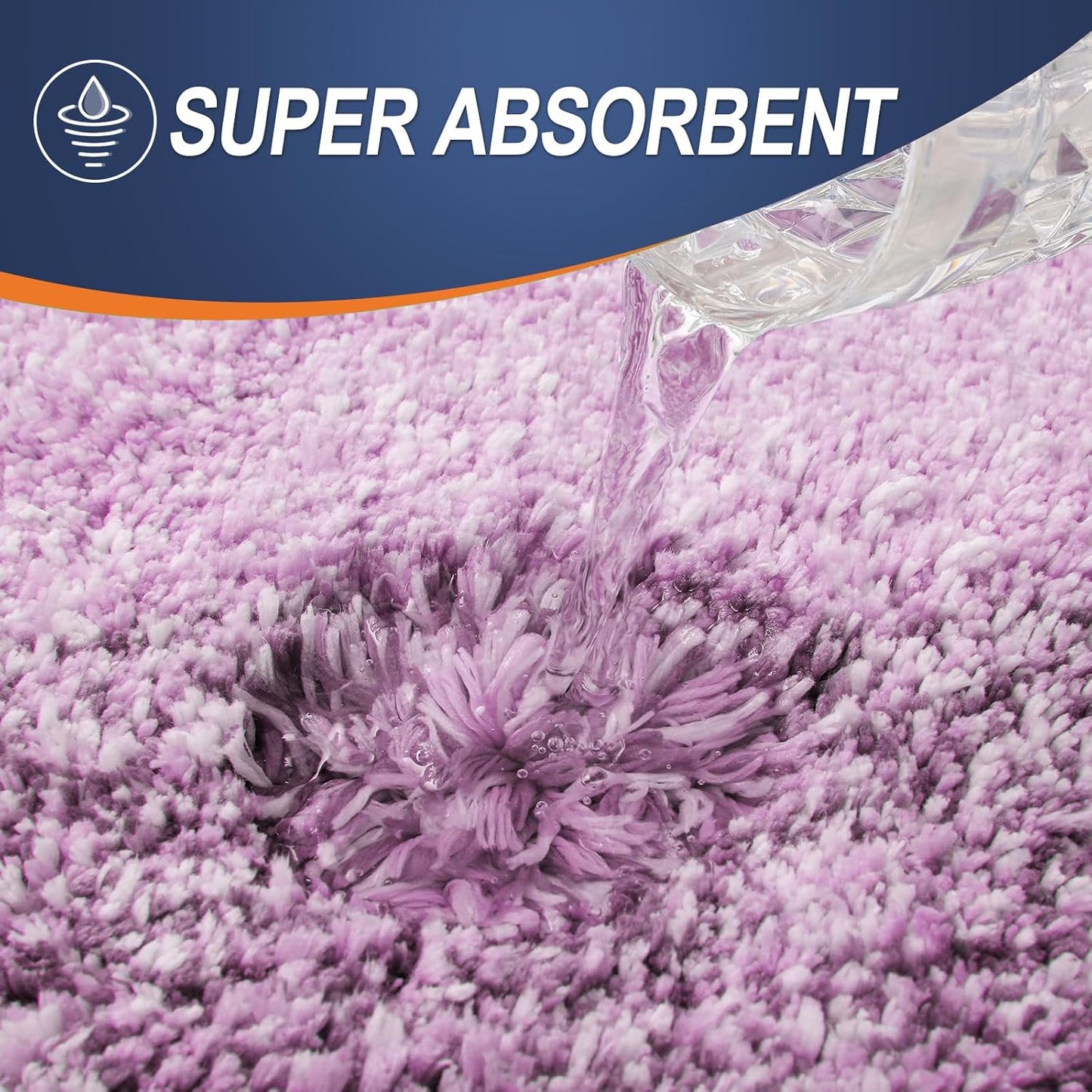OLANLY Luxury Toilet Rugs U-Shaped 24x20, Extra Soft and Absorbent Microfiber Bathroom Rugs, Non-Slip Plush Shaggy Bath Mat, Machine Wash Dry, Contour Bathroom Mats for Toilet Base, Pinkish-Purple