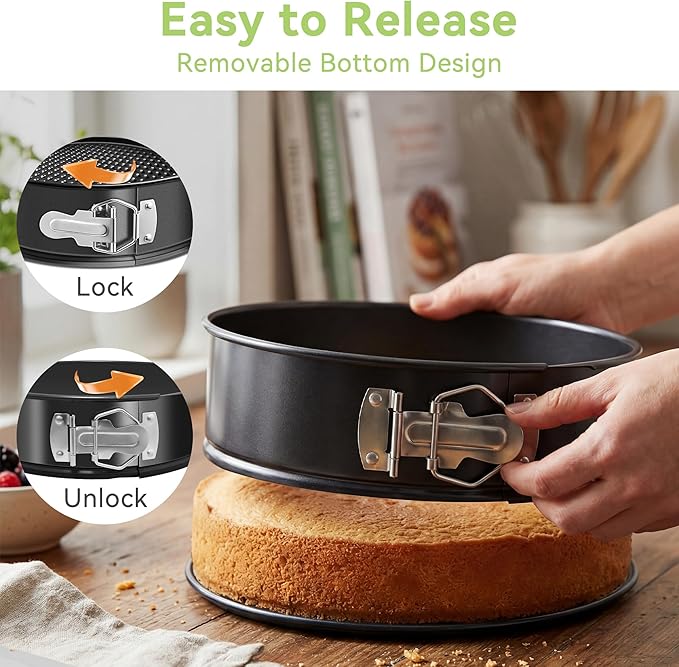 USLAI Springform Pan, 4/6/7/8/9/10 Inch Nonstick Cheesecake Pan with Removable Bottom, Easy to Clean, Ideal for Baking Cakes, Pies and Quiches - 7 Inch