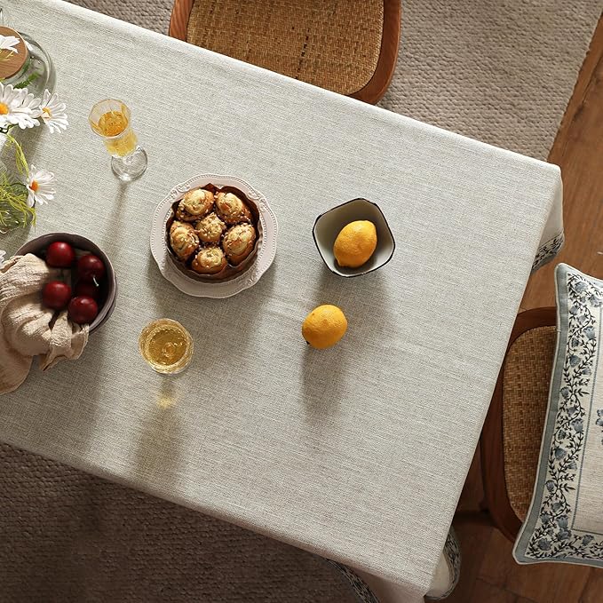 ISAENNE Designer Vintage Linen Elegant Long Tablecloth Rectangular,Chinoiserie Floral Table Cloth,Durable Decor Table Cover for Dining Thanksgiving Kitchen Christmas,63"*102"-Segerman B