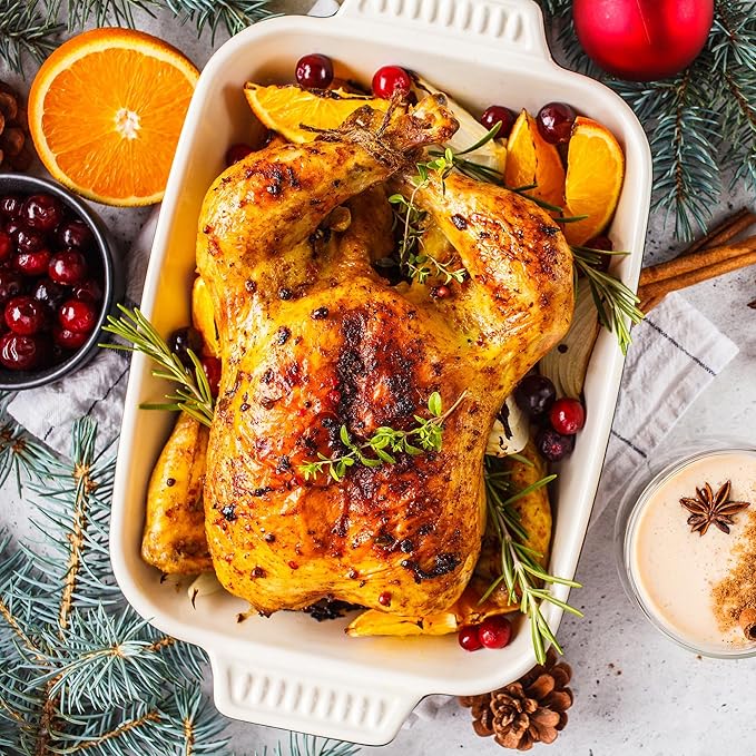 RoyalCraft 24-Quart Electric Roaster Oven with Visible Self-Basting Lid, Turkey Roaster Oven with Removable Pan and Rack, Perfect for Large Meals and Holiday Feasts, Silver