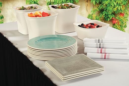 Carlisle FoodService Products Grove Reusable Plastic Plate Salad Plate with Rim for Home and Restaurant, Melamine, 9 Inches, Aqua