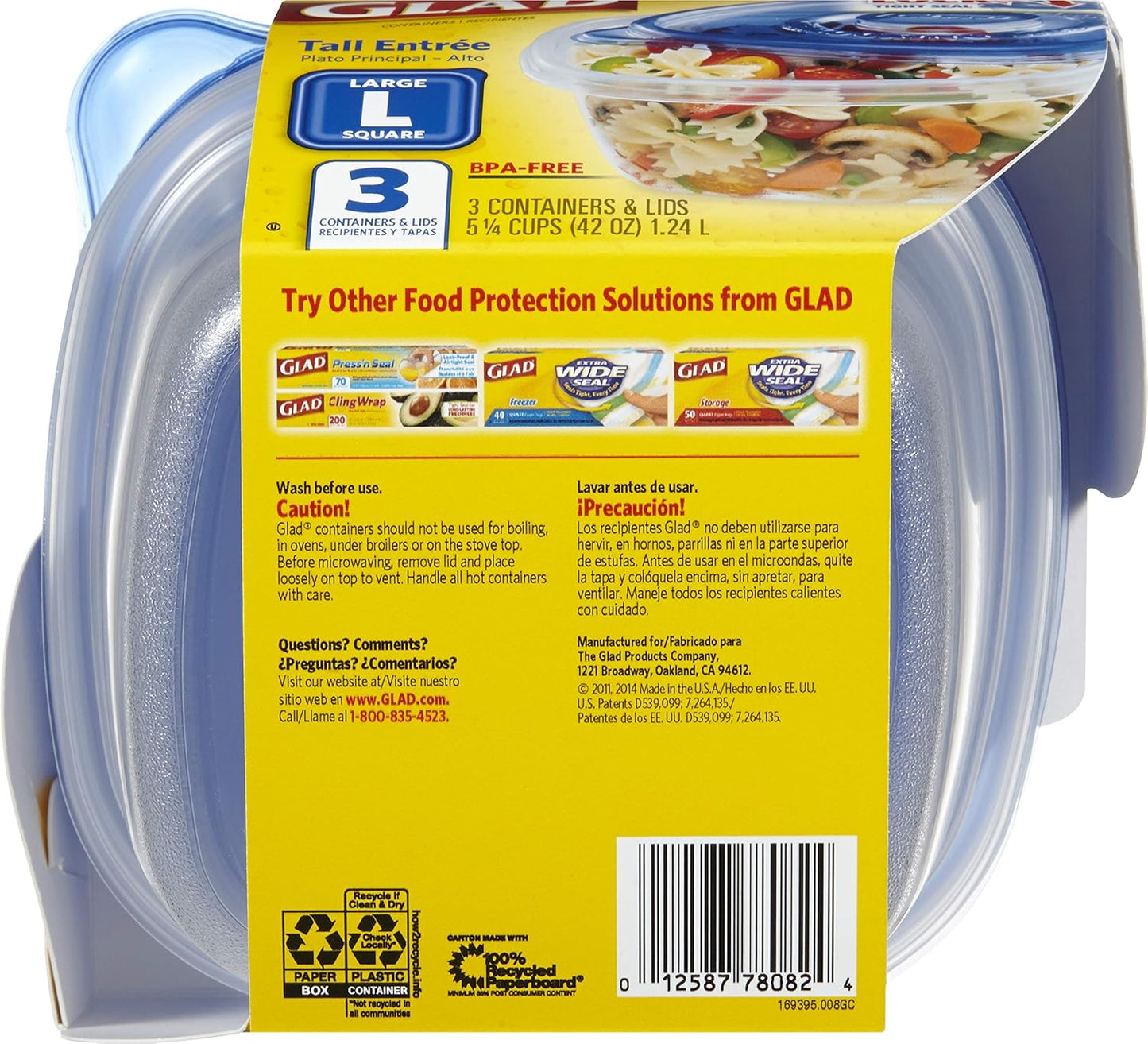GladWare Tall Entree-3 ct