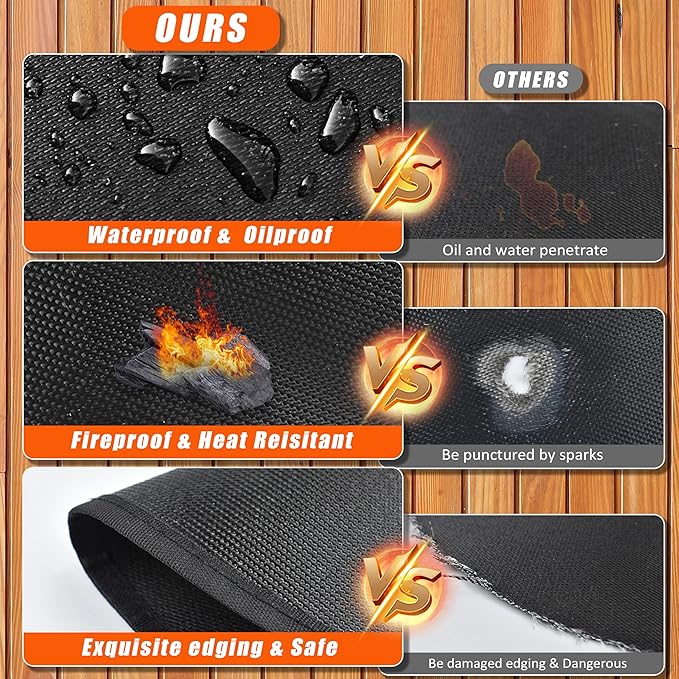 Round Fire Pit Mats for Under Fire Pit Compatible with Solo Stove, Accessories Compatible with Solo Stove , 3-Layer Fireproof Esay to Clean Grill Mats for Outdoor Grill to Protect the Deck, 39in