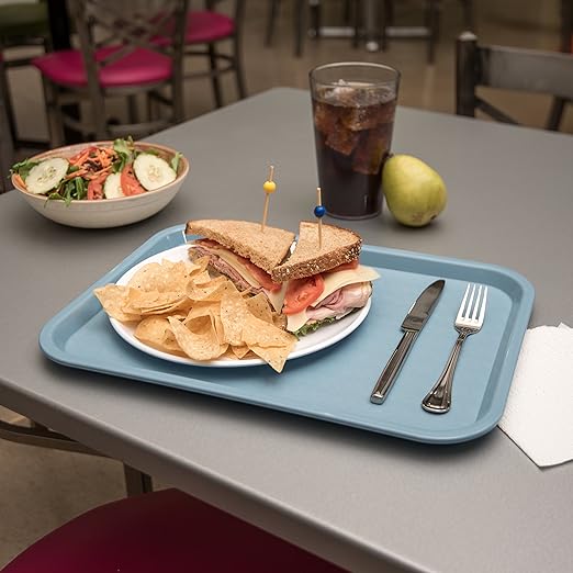 Carlisle FoodService Products Cafe Plastic Fast Food Tray, 12" x 16", Slate, (Pack of 24)