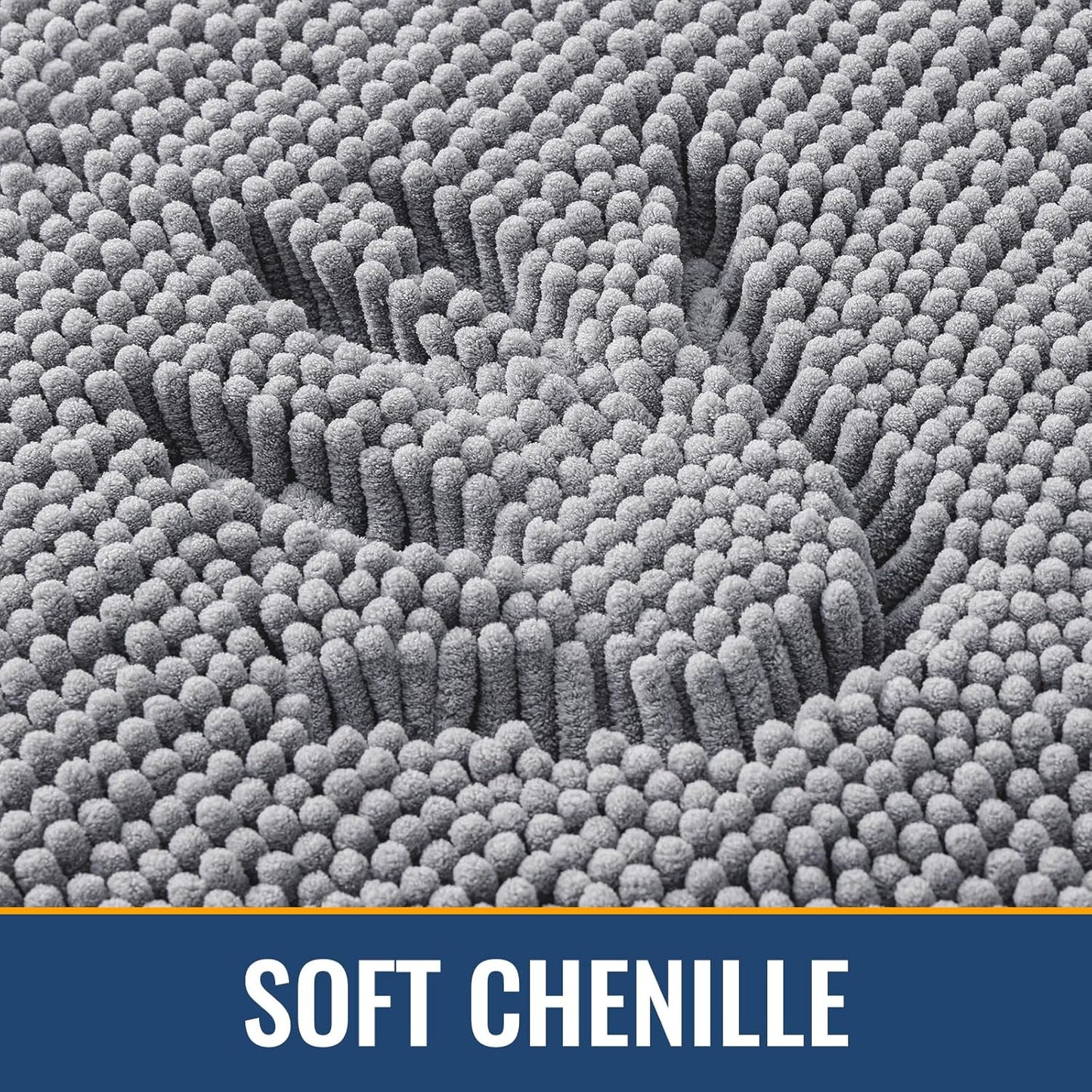 Arotive Bathroom Rugs 59x24, Extra Soft Absorbent Shaggy Chenille Bath Rugs, Machine Washable Rubber Backing Non-Slip Bath Mats for Bathroom Floor Tub and Shower, Home Decor Accessories, Grey