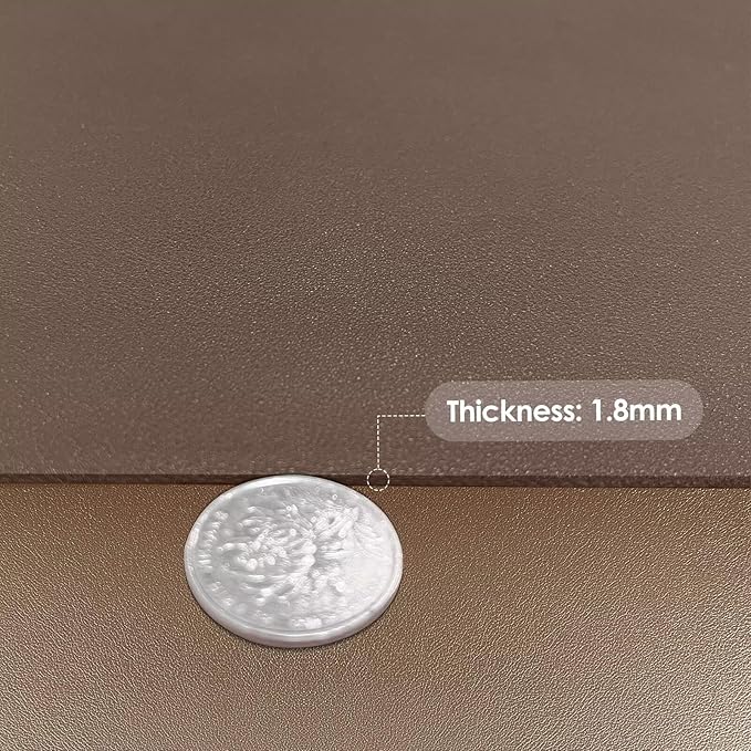 Leather Table Cover,1.8mm Thick,30x48 Inch Table Protector,Table Pads for Dining Room Table Rectangular,Table Cover Protector.(Mud Color+Champagne Gold,30x48)