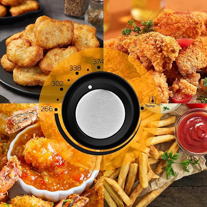 PUKOMC Electric Deep Fryer, 1.5 Liters/1.6 Qt. Oil Capacity, Small Deep Fryer with Basket for Home Use, Cool Touch Sides Easy to Clean, Nonstick Basket