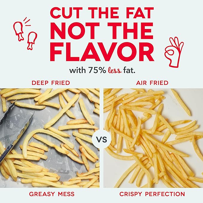 Dash Tasti-Crisp™ Air Fryer - AirCrisp® Technology - Compact Design with Adjustable Temperature Control - Nonstick Fry Basket & Auto Shut-Off Feature - 2.6 Quarts - Black