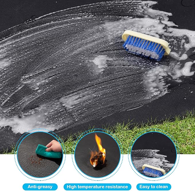 Large Under Grill Mat 60 ×40 Inch for Outdoor Charcoal, Smokers, Gas Grills, Deck and Patio Protective Mats, Fireproof Grill Pads, Indoor Fireplace Mat Prevents Ember Damage Wood Floor