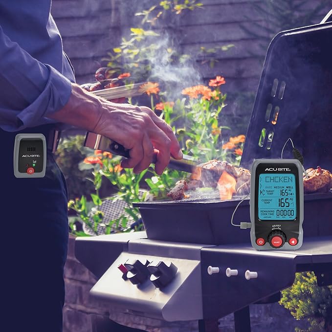 AcuRite 00278 Digital Meat Thermometer and Timer with Pager