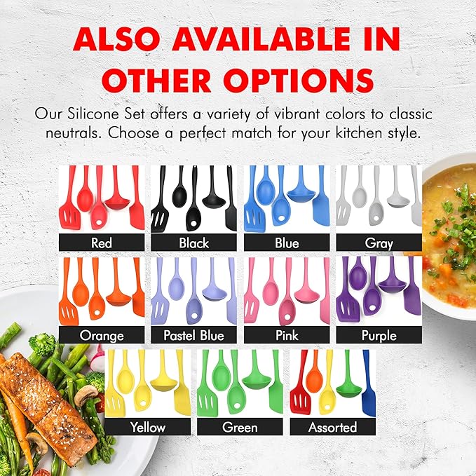 Chef Craft 5 Piece Red Premium Silicone Kitchen Tool Set (42071)