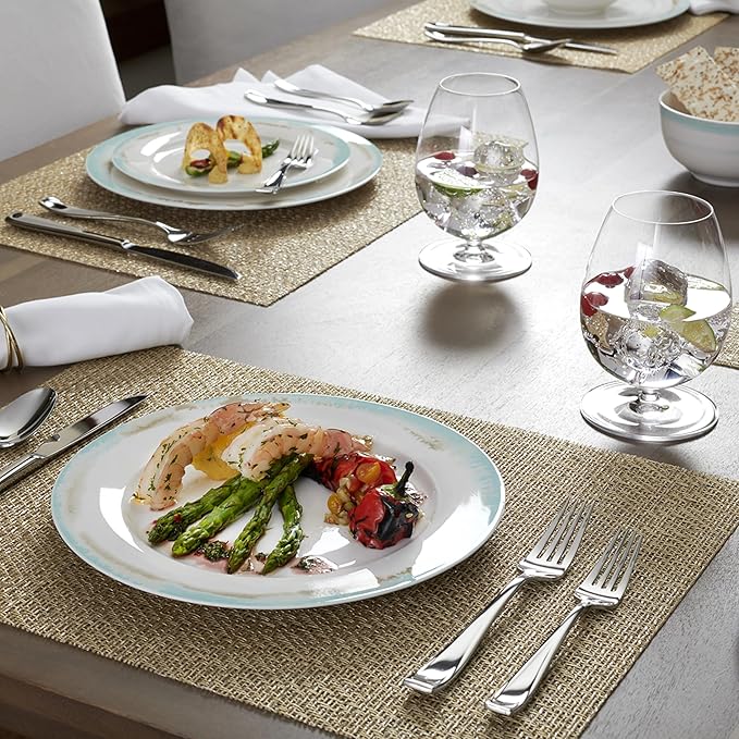 Oneida Silverware Set For 12, Moda 65-Piece Fine Flatware Set with Serving Utensils, Service For 12, 18/10 Stainless Steel, Dishwasher Safe For home, Knives Spoons and Forks Set (Silver, 65 pieces)
