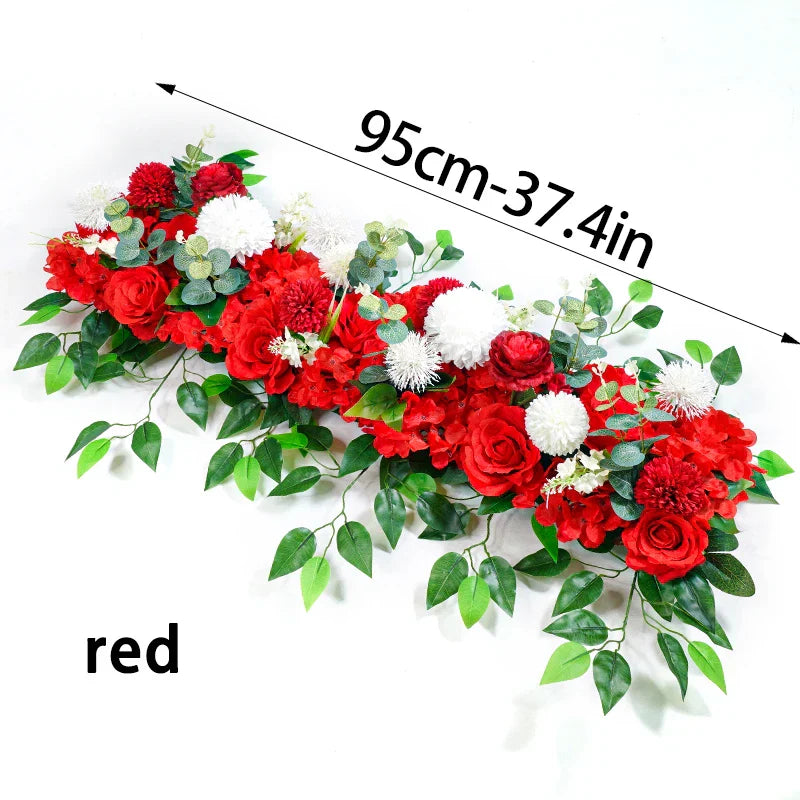DIY Wedding Flower Wall Decor Silk Peonies Rose Artificial Floral Row Wed Arch Backdrop   wedding supplies garden decor outdoor