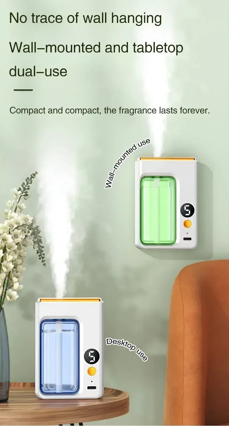 Automatic Aroma Diffuser Fragrance Essential Oil Smart Aromatherapy Machine Hanging Wall Oil Humidifier Bathroom Deodorization ﻿