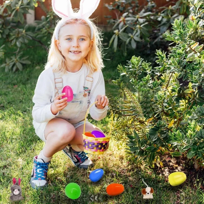 12/24/36pcs Easter Fillable Eggs Colorful Plastic Eggshell Creative Easter Gift Box Children's Toys Wedding Birthday Party Decor