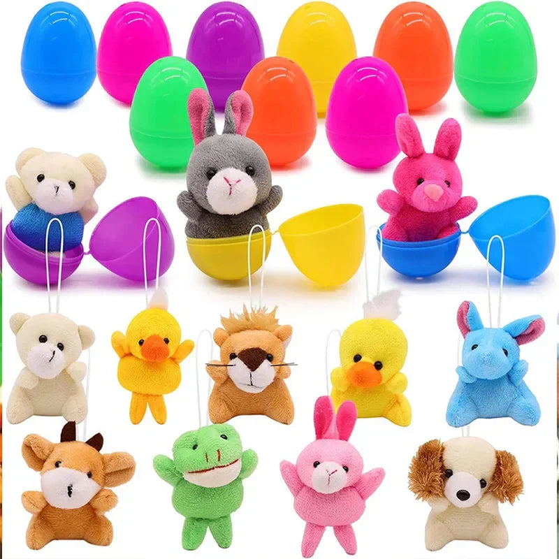 12/24/36pcs Easter Fillable Eggs Colorful Plastic Eggshell Creative Easter Gift Box Children's Toys Wedding Birthday Party Decor