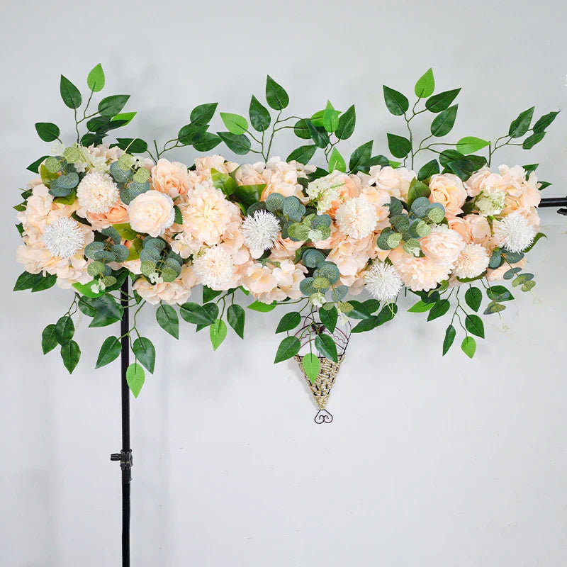 DIY Wedding Flower Wall Decor Silk Peonies Rose Artificial Floral Row Wed Arch Backdrop   wedding supplies garden decor outdoor