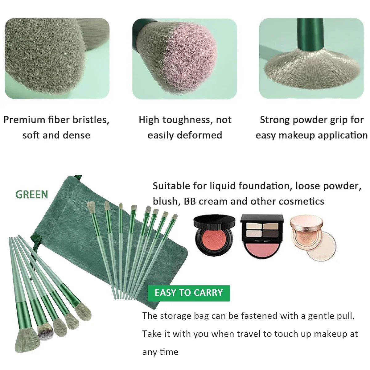 13PCS Four Seasons Green Brush Set