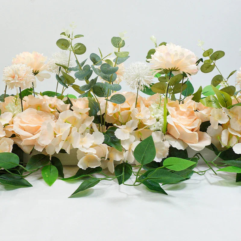 DIY Wedding Flower Wall Decor Silk Peonies Rose Artificial Floral Row Wed Arch Backdrop   wedding supplies garden decor outdoor