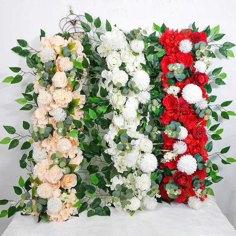 DIY Wedding Flower Wall Decor Silk Peonies Rose Artificial Floral Row Wed Arch Backdrop   wedding supplies garden decor outdoor